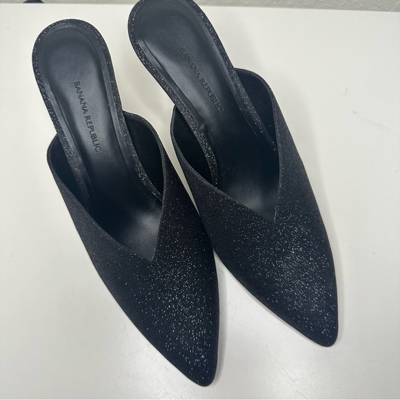 Banana Republic Glitter Mule Pump in Black Size 8.5 - Picture 4 of 12